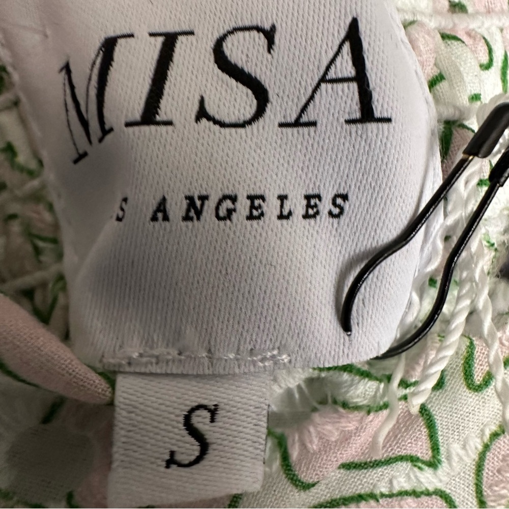 🌿 MISA Los Angeles Floral Eyelet Midi Dress XS-S NWT Cottagecore Romantic 🌿 - Picture 8 of 10